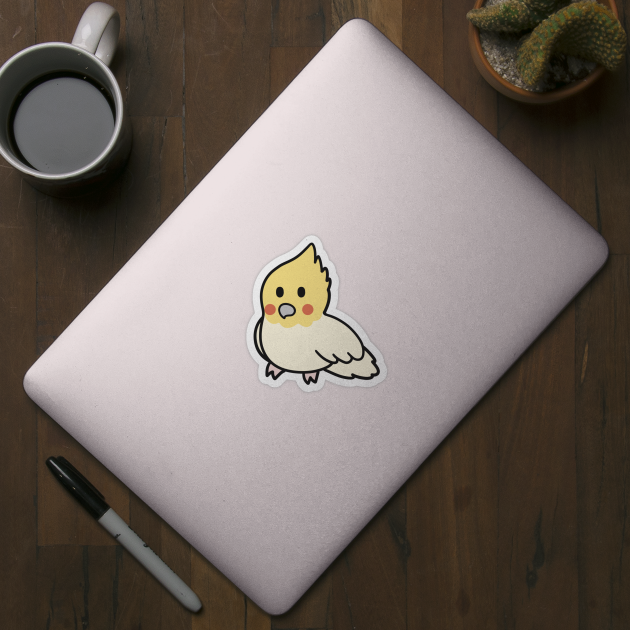 Cute Lutino Pearl Cockatiel by BiscuitSnack